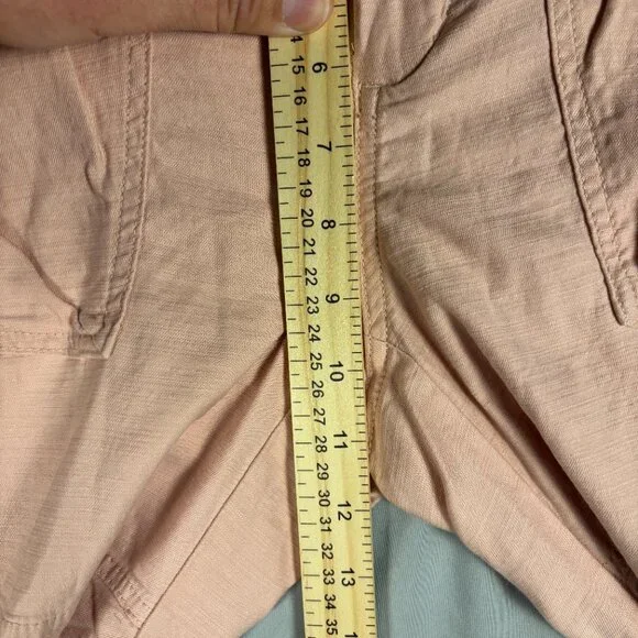 By Anthropologie Cargo Capri Pants – Dusty Pink Boho Utility Spring Casual - Picture 6 of 8